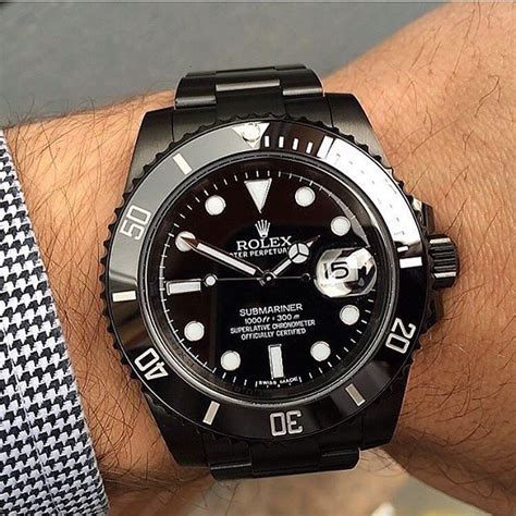 rolex black band sport watch|all black rolex for sale.